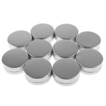 

10x Aluminum Round Pot Screw Cap Lip Balm Tins Containers For Travel Case