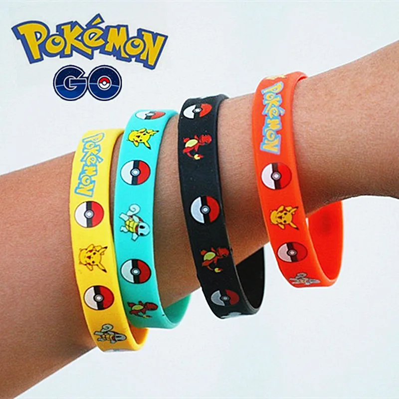 40 шт. силиконовые браслеты Pokemon Go игрушка Пикачу браслеты с голограммой предметы для вечеринки подарок