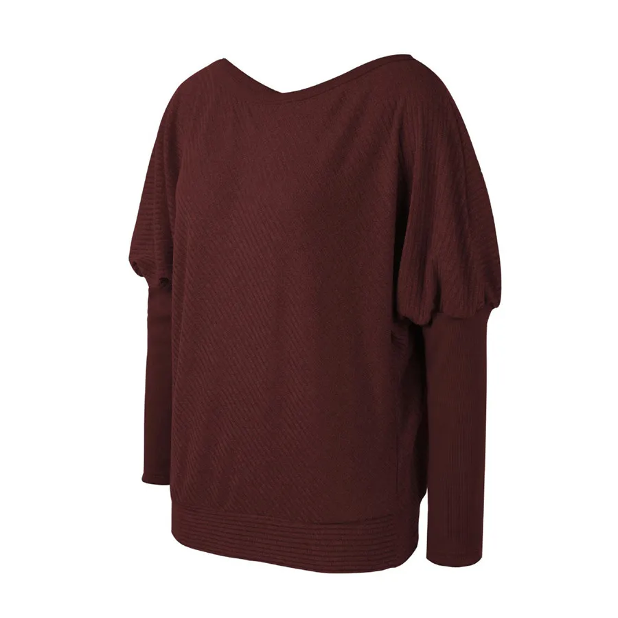 Gladiolus Slash Neck Sexy Autumn Winter Sweater Women 2018  Long Sleeve Loose Casual Long Knitted Pullover Women Sweater Jumpers (36)