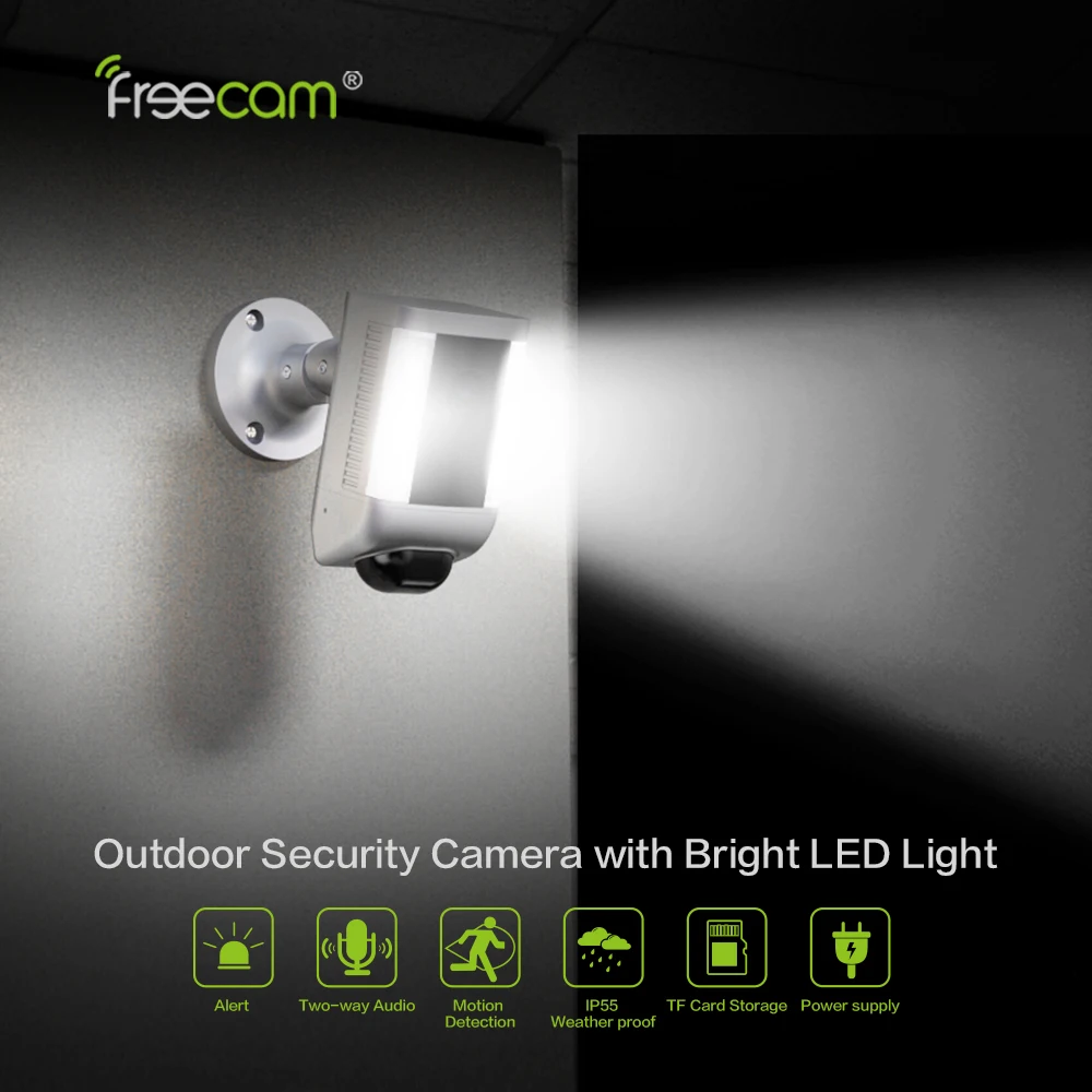 Freecam Flood Light Home Security Ip Camera Night Vision 1080p Motion Detected Ip Network Wireless Home Security Cameras Consumer Electronics Pumpenscout De