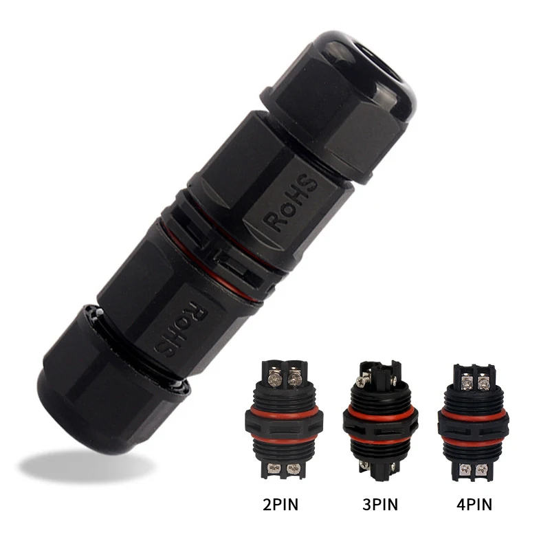 

IP68 Waterproof Connector 2 Pin 3 Pin Electrical 6-11mm Cable Terminal Adapter Wire Connector Screw Pin LED Light Connector