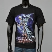 2015 New Fashion Skull Casual 3d Printed Men Wear T-Shirt S-XXL 100% Cotton O-Neck Clothes Free Shipping DYFZ-J1020 | Мужская одежда