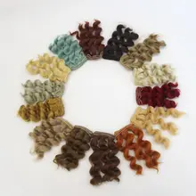 High Quality 15cm Natural Color High Temperature Heat Resistant Doll Hair For 1/3 1/4 1/6 BJD Diy Curly Doll Wigs Free Shipping 20cm brunette blonde coffee black brown natural color curly doll wigs hair for 1 3 1 4 1 6 bjd sd doll diy
