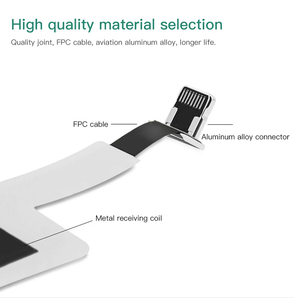 Универсальное Qi Беспроводное зарядное устройство приемник зарядное устройство с ресивером для iPhone 6 6S 8 7 Plus для samsung Andriod Micro usb type C