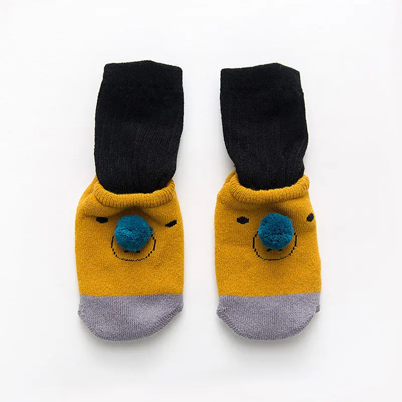 Lovely Bear Baby Socks Two-Piece Infant Boys Girls Socks Anti Slip Winter Warm Legs Cotton Blended Elastic Socks Comfortable Ins Style (14)