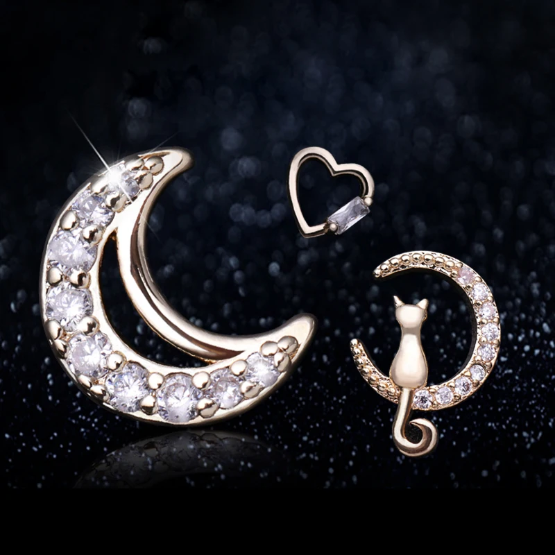 

3Pcs/Set 3D Nail Art Decorations Rivets Studs Mixed Pattern Shining Moon DIY Tips Nail Art Accessories Decors Nail Spa