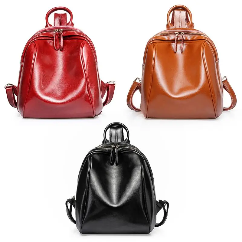 

Women Girls Genuine Leather Backpacks Mini Rucksack Travel Hand Bags School Bag Women Genuine Leather Backpack