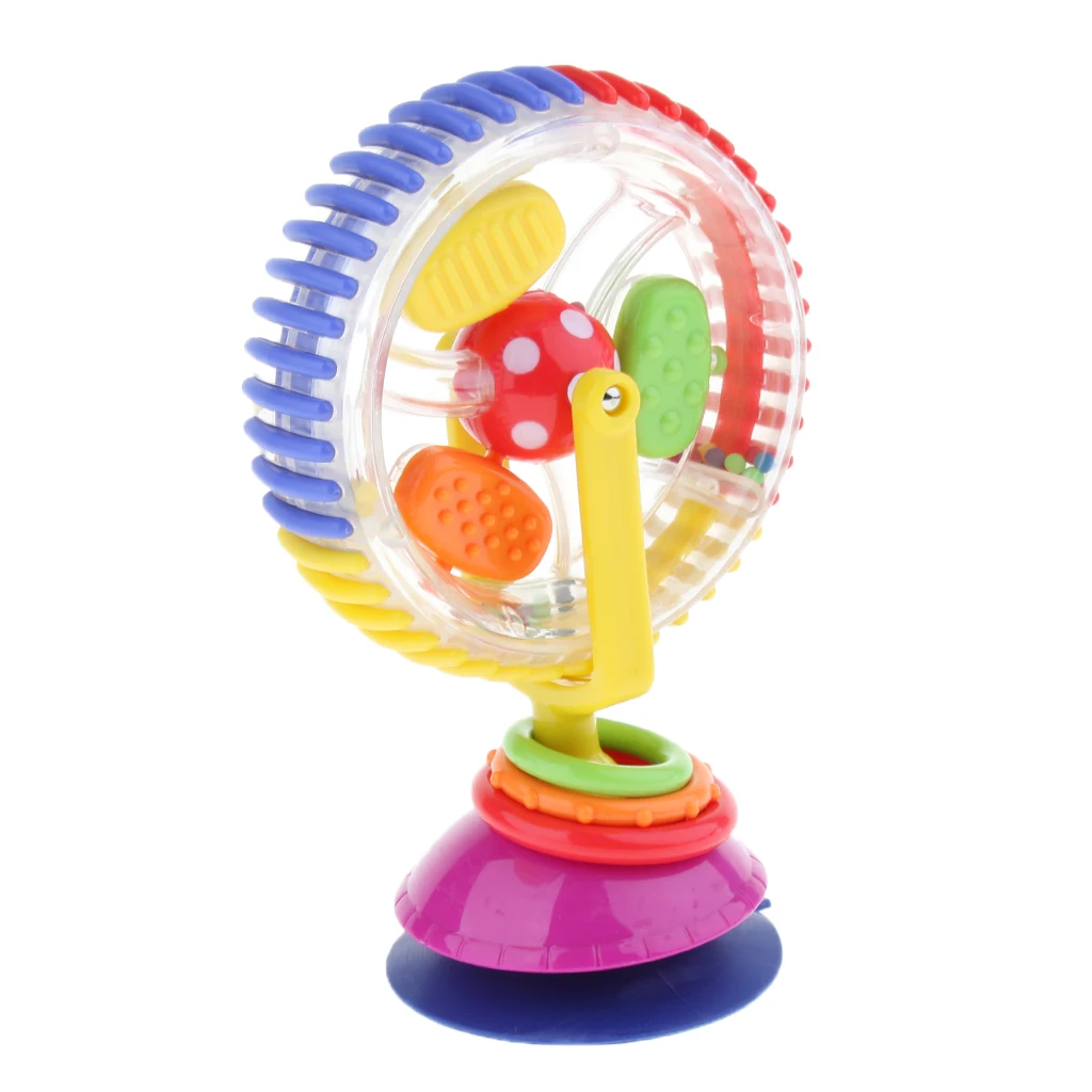 Plastic Spinning Ferris Wheel Windmill Toy for Baby and Infant, Suction Cup Design, Suitable for Stroller, Desk Chair Playing