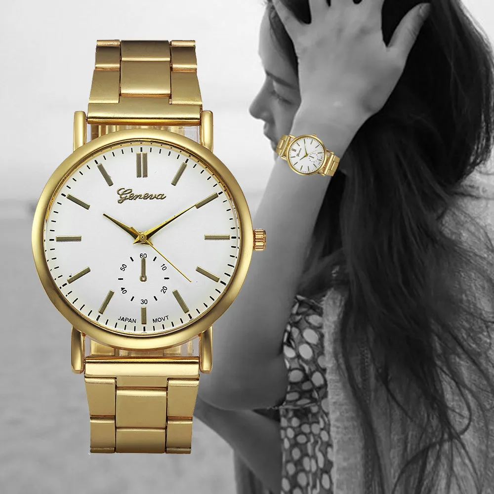 

Montre Luxury Watches Women Gold Stainless Steel Analog Quartz Watch Ladies Fashion Geneva Wrist Watch Clock Reloj Relogio #Zer