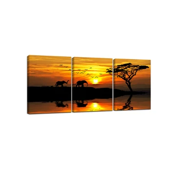 

Sunset Elephant Wall Art Animal Canvas Painting Wall Pictures Print For Living Room Art Decoration Pictures Morden Print
