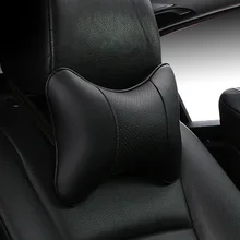 ¡Novedad de 2019! Almohadas para el cuello del coche de piel sintética de ambos lados, el reposacabezas individual se adapta a la mayoría de autos rellenos de fibra, almohada universal para el coche