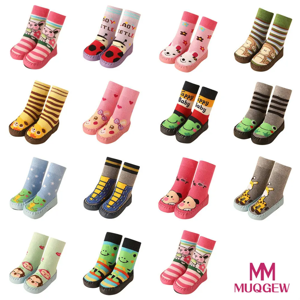 

MUQGEW 2019 Baby Boy Girl Cartoon Moccasins Non Slip Indoor Slippers Socks Anti-slip Slipper Shoes Boots kids clothes sports