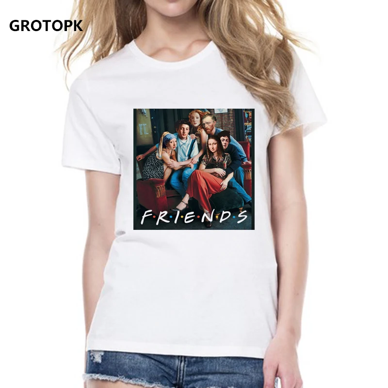 

Aesthetic Friends Harajuku Casual T-shirts Women Clothes 2019 Short Sleeve TShirt Summer Streetwear Tops Tees Female T-shirt