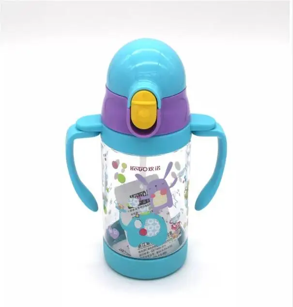 400ml Kids Bottle Cute Baby Drinking Water Dual Handles Bottle Baby