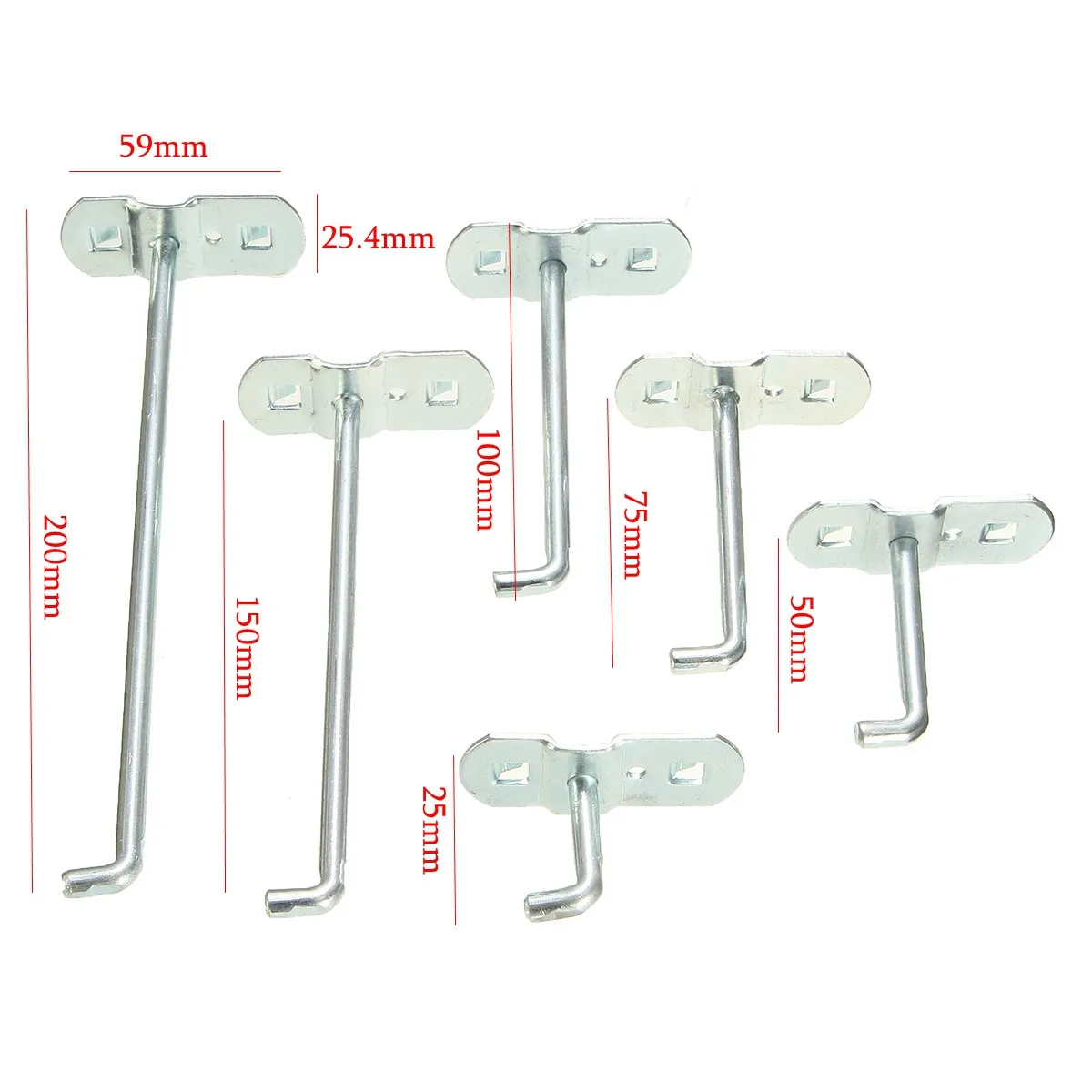 

Lot Slotted Storage Panel Pegboard Hook Assortment Strong Steel Hanger 6 Lengths