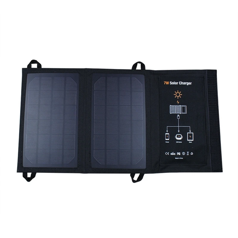 

Portable 7W 5V Folding Monocrystalline Solar Panel USB Smart Solar Charger Waterproof No Need Battery