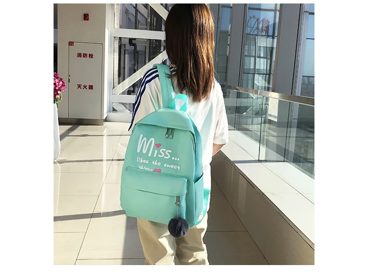 4Pcs/set Women School Backpacks Nylon Schoolbag For Teenagers Girls Student Book Bag Boys Satchel Bolsas Mochilas Sac A Dos