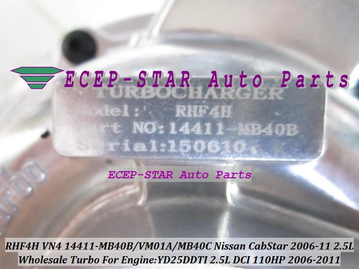 RHF4H VN4 14411-MB40B 14411-VM01A 14411-MB40C Turbocharger Turbo For Nissan Truck CabStar 2.5 Dci 2006-2011 YD25DDTI 2.5L 110HP (5)