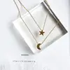 Collar con colgante de luna y estrella salvaje, Gargantilla corta con doble cadena, estilo bohemio ► Foto 2/6