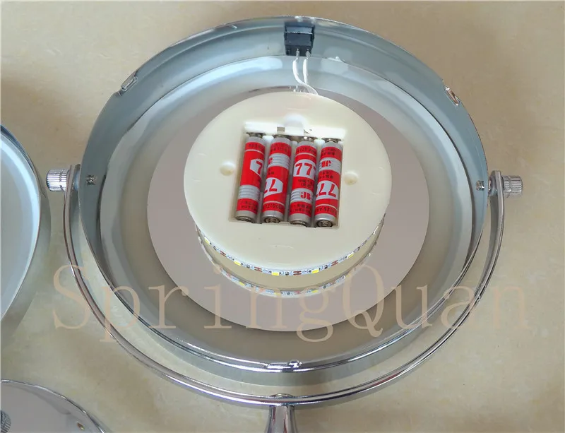  SpringQuan 7 inch metal fashion makeup mirror Battery LED Bathroom Wall Mirror 10X magnify All-roun - 32806878165