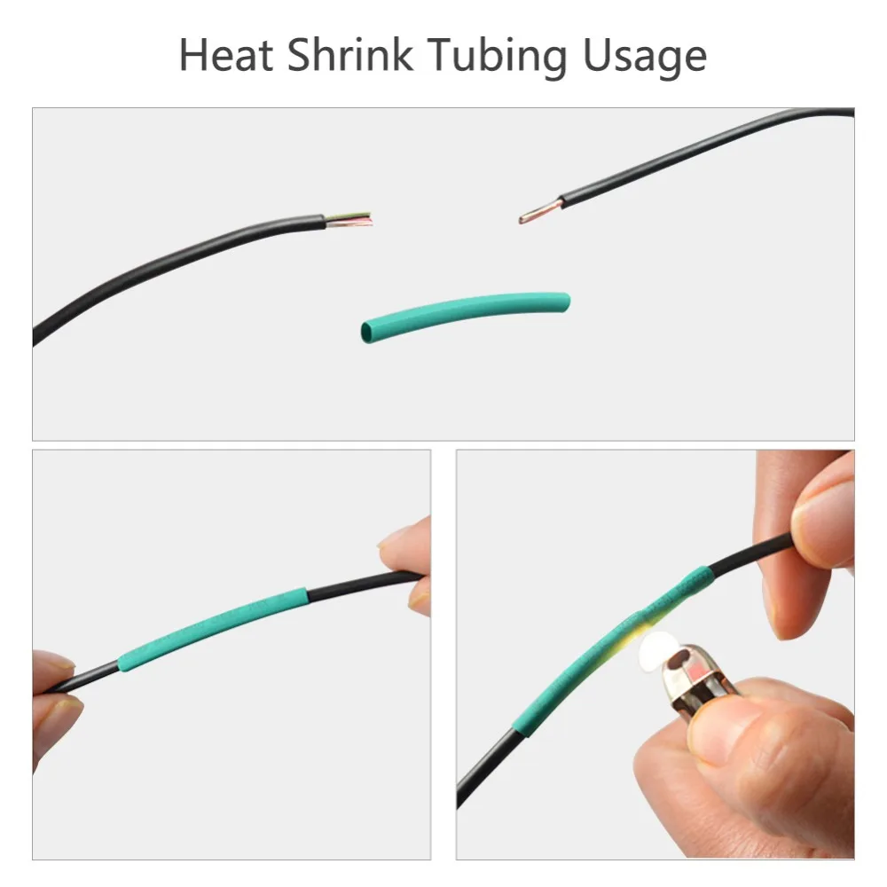 328 шт 2:1 Полиолефиновая термоусадочная трубка обмотка для проводов, кабелей трубчатая изоляция комплект трубок