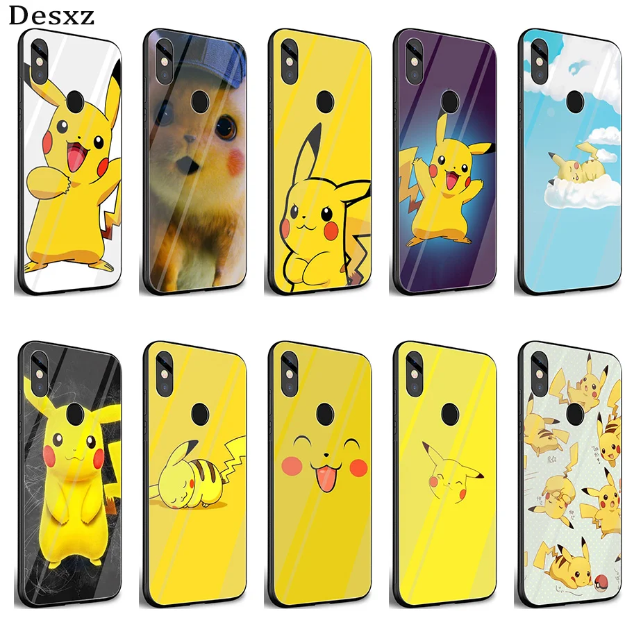 

Gerleek Pikachu phone case Glass Case for Xiaomi Mi A1 A2 Redmi Note 8 Lite 9 5 6 7 Pro 6A 4X Pocophone F1 Cover
