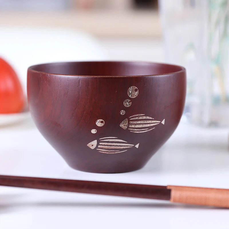 Cute Animal Wood Bowl Kids Wooden Bowl Small Kitchen Rice Soup Dining Serving Bowl Miso Sauce Food Container Wooden Utensils (3)