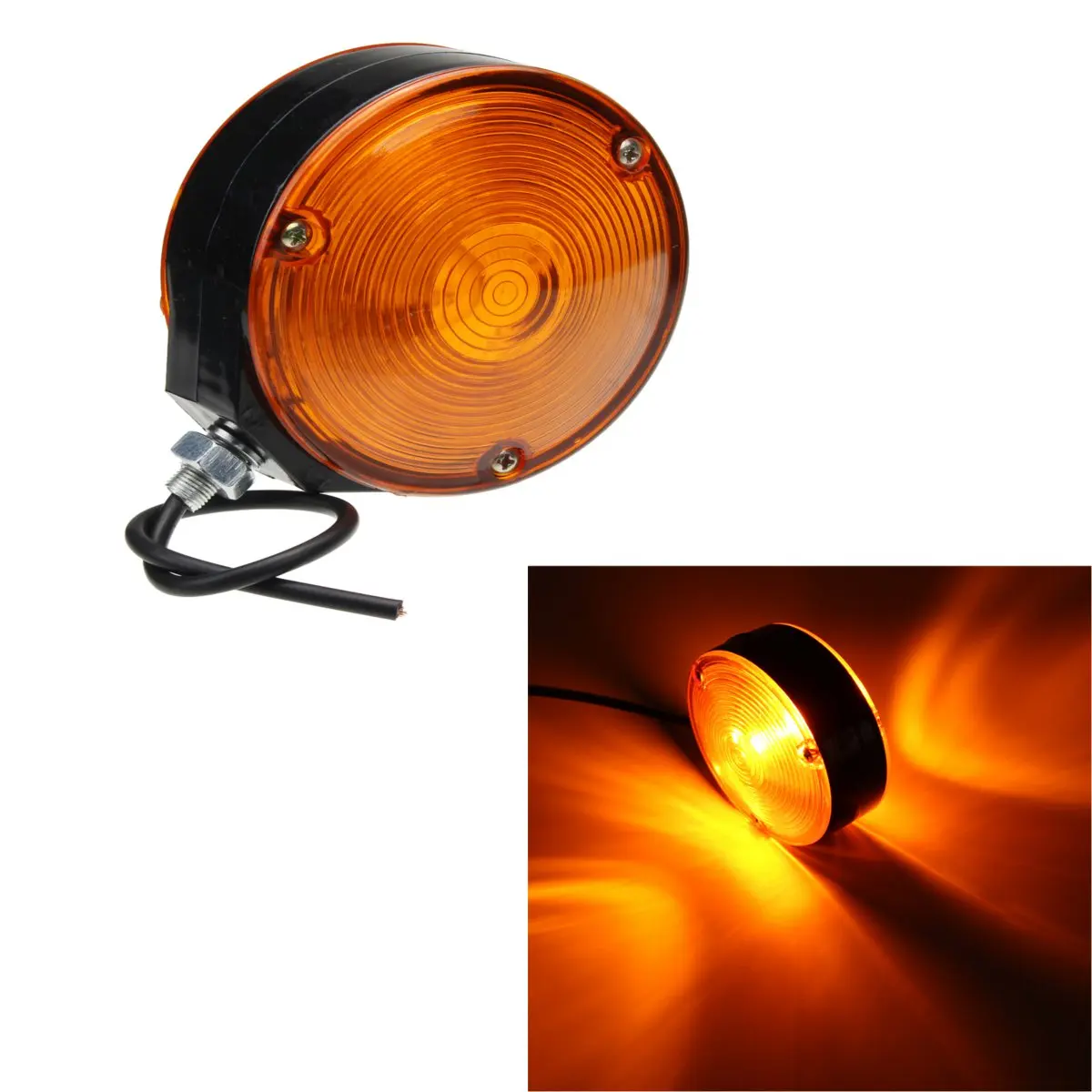 24V Car Truck Trailer Side Maker font b Lamp b font Light Lollipop Earring Amber Orange