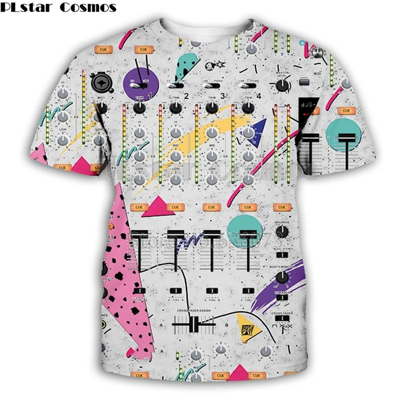 

fashion Dj controller 3D printed T Shirt Men for Rock Dj disco player DJ Tee LED Flashing Equalizer EL picture on T-Shirt 03