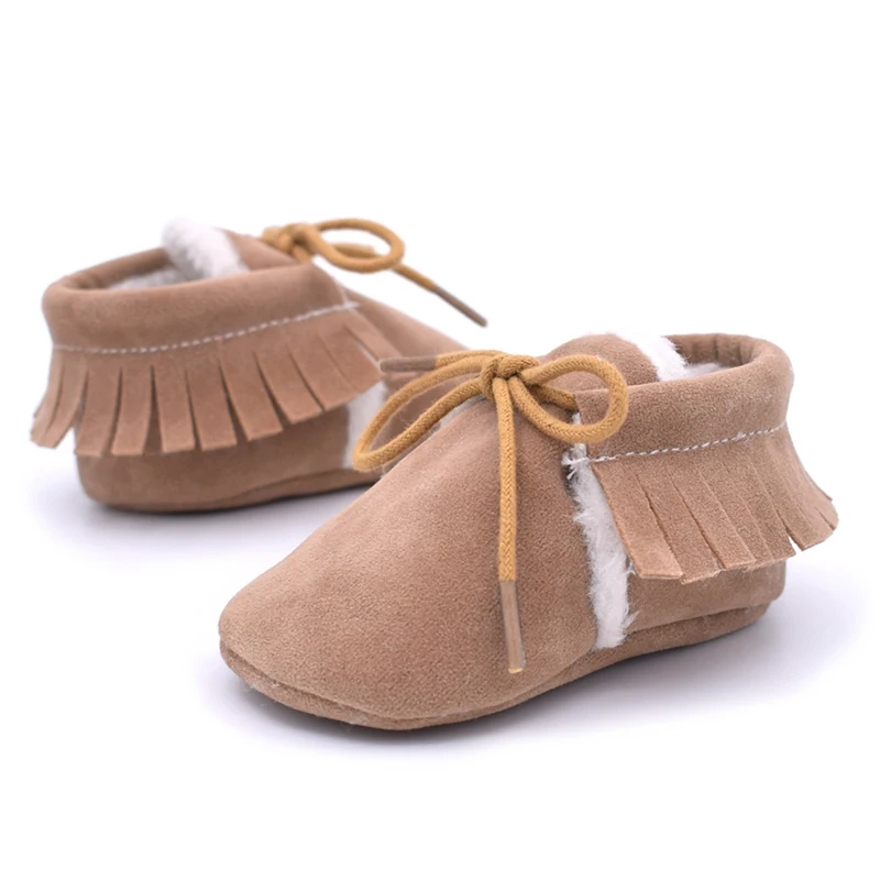 Детские на мягкой подошве замшевые кожаные туфли детские мокасины для маленьких мальчиков и девочек от 0 до 18 месяцев - Цвет: Khaki