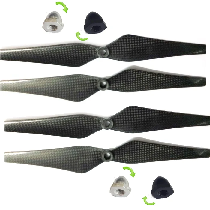 

2 Pairs 9443 Carbon Fiber Propeller Props Self-Tightening Nuts for Phantom 2 Vision F08076-B