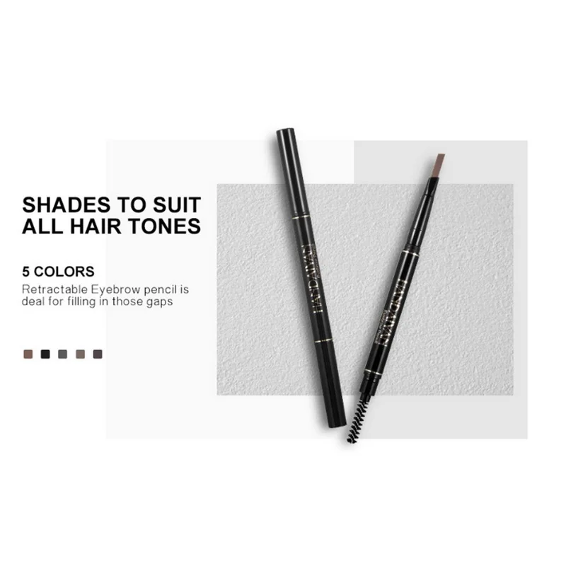 HANDAIYAN карандаш для бровей водостойкий микроблейдинг карандаш черный серый коричневый автоматический карандаш для макияжа глаз и кисть для бровей 5 цветов