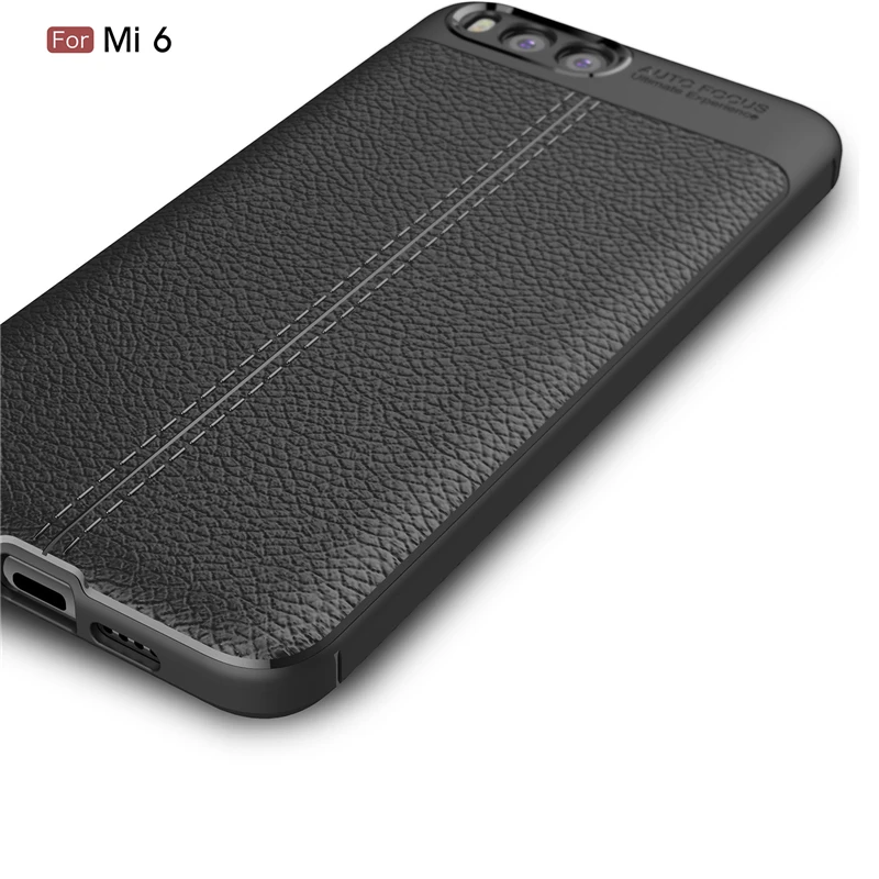 Для Xiaomi Mi 6 6X чехол для телефона с текстурой личи грубой кожи ТПУ накладка из