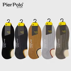 5 пар/партия летняя брендовая Pier Polo печати Невидимый Для мужчин; носки в повседневном стиле из чесаного хлопковые носки-тапочки короткие