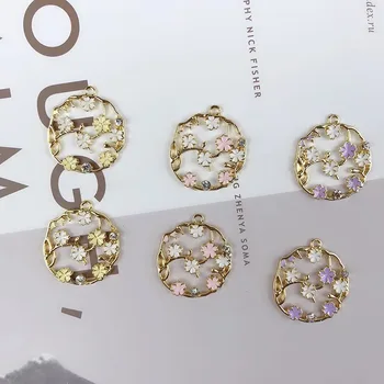 

Spring style 30pcs/lot 25mm flowers core decoration metal rounds floral shape alloy floating locket charms diy jewelry accessory