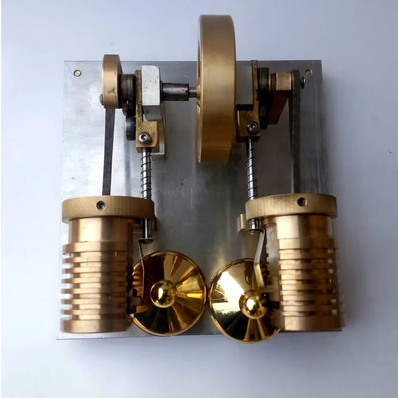 Модель двигателя Стирлинга, все металлические миниатюрные двухцилиндровые всасывающие генераторы, пароварка, научная игрушка для экспериментов