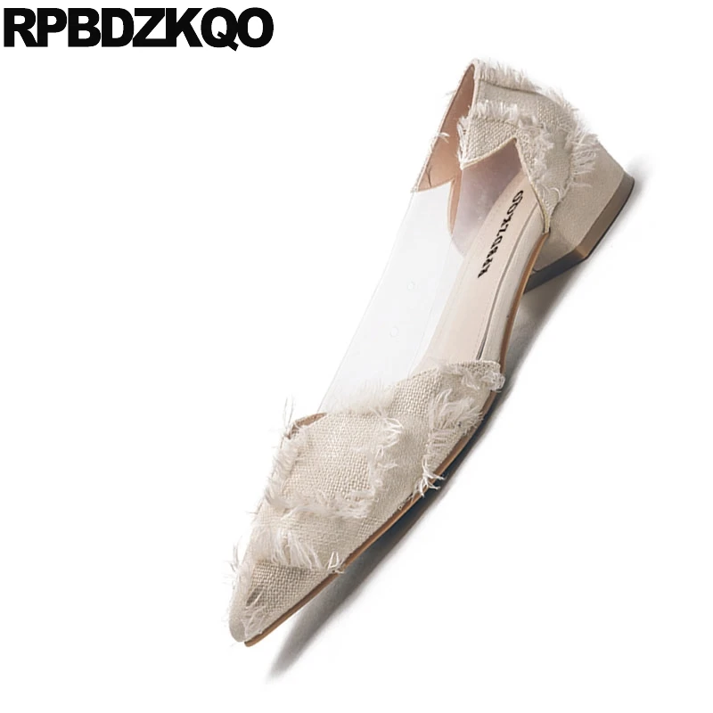 Zapatos Hermosas Coreano Mujeres Beige Lona Moda China Franja Estrecha Transparente Deslizamiento Calzado Señoras Punta 2018 Nude En A rojo Cuadros negro xzqw0ZBvnF