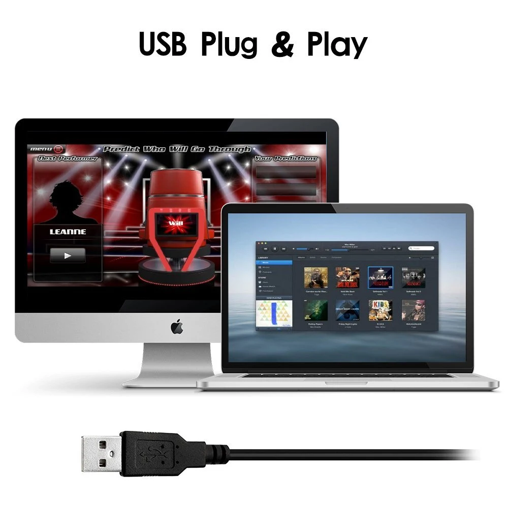 USB микрофон для компьютера, ПК, настольного ноутбука, ноутбука, кабель для записи игр, подкачки, usb конденсаторные микрофоны XIAOKOA