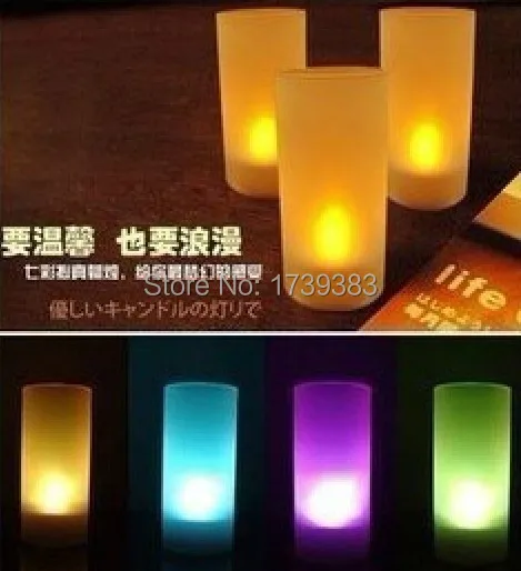 

100pcs/lot Colorful Voice Control LED Flameless Candle Light,Romantic creative Propose/Party Electronic Flickering Tea Lights