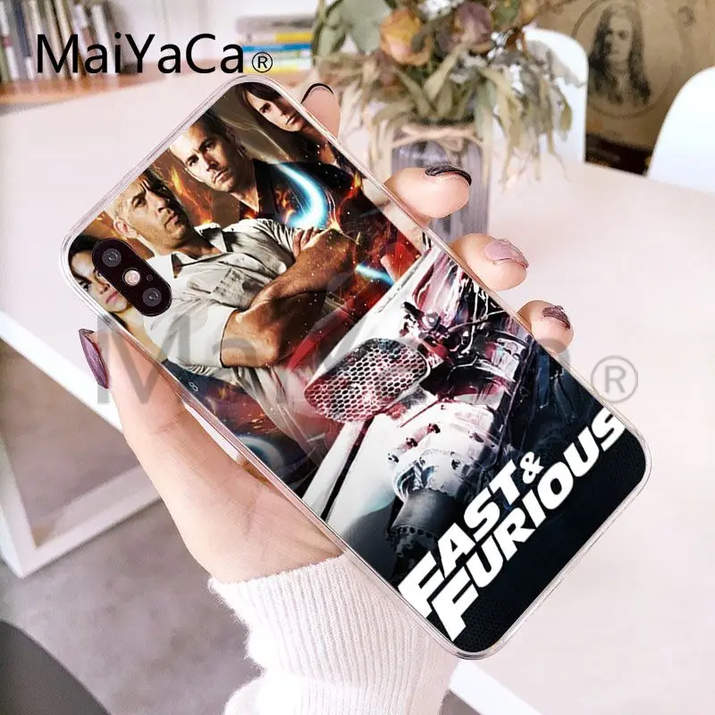 MaiYaCa Пол Уокер Форсаж чехол для телефона чехол для Apple iphone X и 8 8plus 7 7plus 6s 6s Plus XS XR 5c Чехол для мобильного телефона