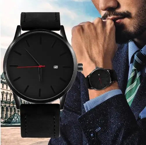 

Reloj 2019 Fashion Large Dial Military Quartz Men Watch Leather Sport Watches Relogio Masculino High Quality Clock Wristwatch re