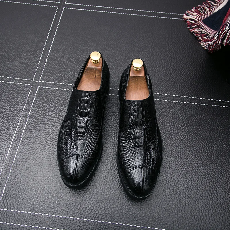 designer snake skin leather men shoes italian luxury brand fish platform party male footwear wedding dress oxford shoes for men (1)