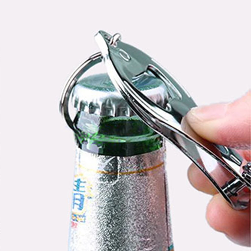 Большая углеродистая сталь, кусачки для ногтей, профессиональный триммер для маникюра, высокое качество, кусачки для ногтей, кольцо для ключей, открывалка для бутылок пива