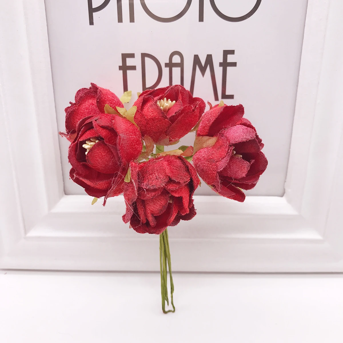 6 шт./лот мини шелковая искусственная Роза Цветы свадебное оформление букета бумага цветок для DIY скрапбукинг ручной работы цветок шар - Цвет: 4