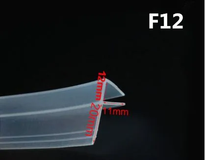 2 м/лот Расширенный F/h форма из силиконовой резины душевая дверь стеклянное уплотнение для окна прокладка уплотнитель для 6/8/10/12 мм стекло - Цвет: F12mm x 2Meters