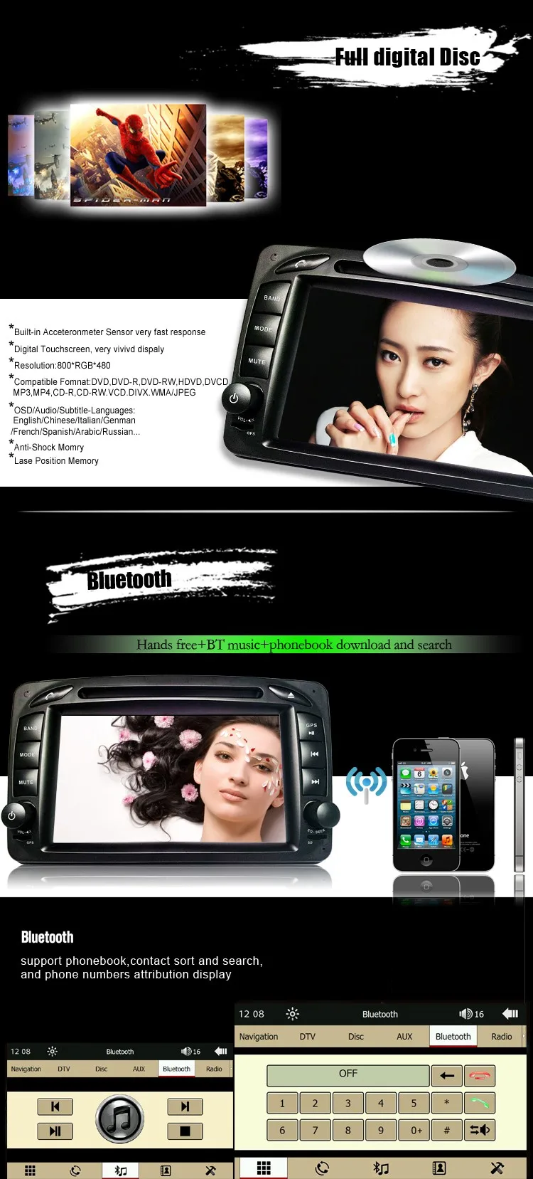 Excellent 7" Capacitive Screen Original UI Car DVD GPS Player For Mercedes Benz W203 W208 W209 W210 W463 Vito Viano 14