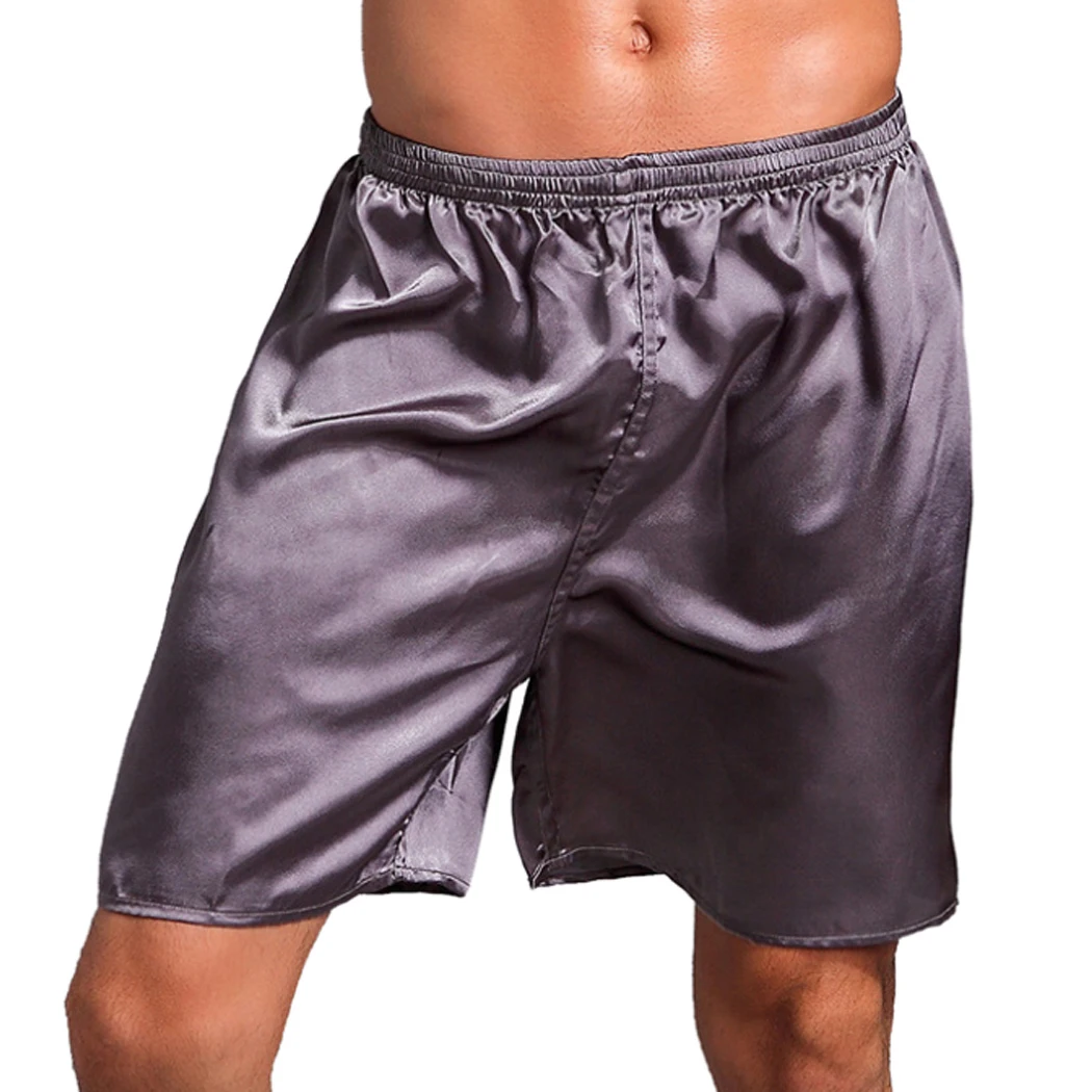 New Soft Silk Satin Men Shorts Pajama Sleepwear Homewear Robes Shorts