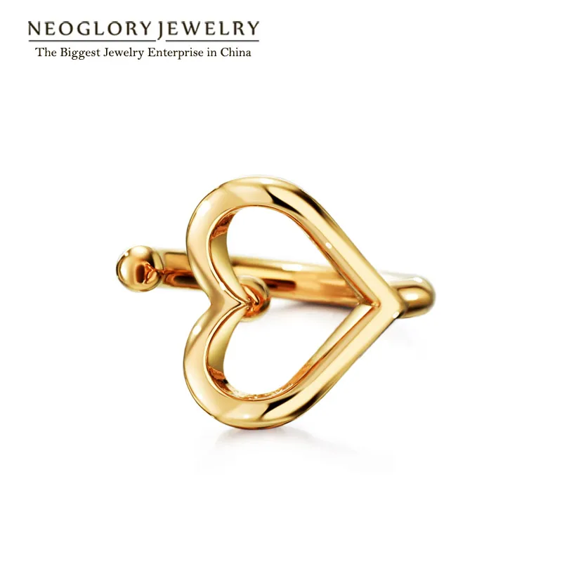 

Neoglory Champagne Gold Color Fashion Heart Ear Cuff Clip Earrings for Women Fashion Jewelry 2018 New Elegant Gift Love