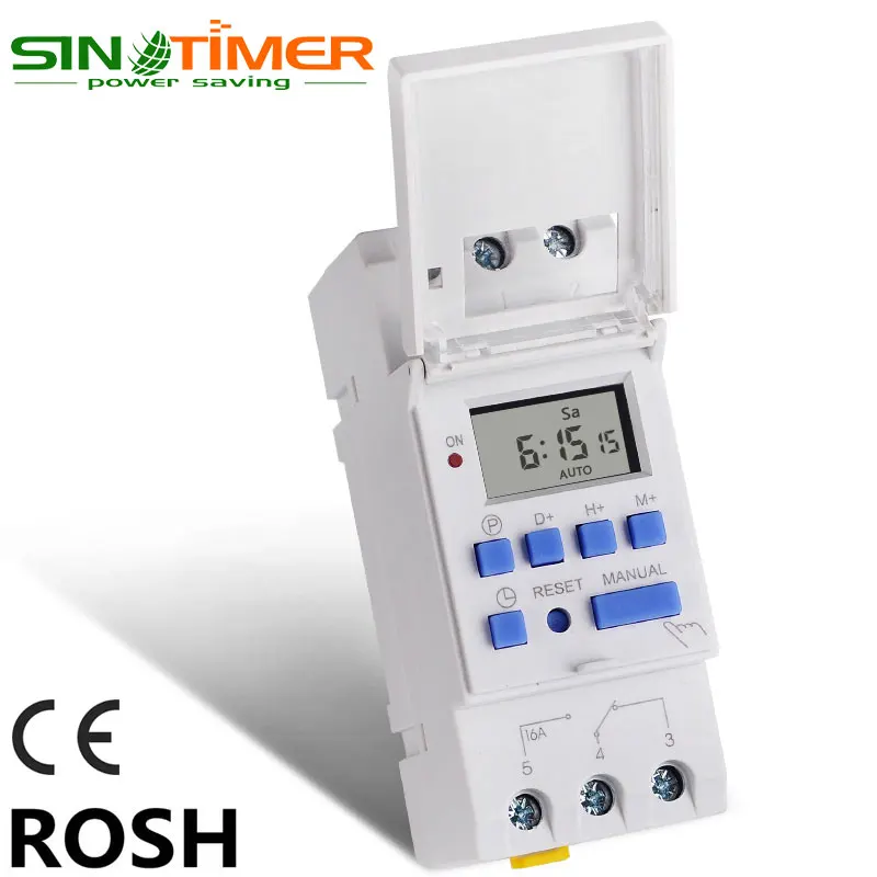 Microcomputer Electronic Programmable Digital TIMER SWITCH Relay Control 220V 16A Din Rail Mount