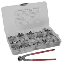 90pcs 12 Sizes PEX Pinch Crimper Crimping Tool with Stainless Steel Single Ear Hose Clamps Clips